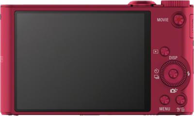 Компактный фотоаппарат Sony Cyber-shot DSC-WX300 (красный) - вид сзади
