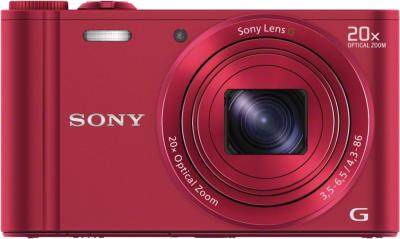 Компактный фотоаппарат Sony Cyber-shot DSC-WX300 (красный) - вид спереди