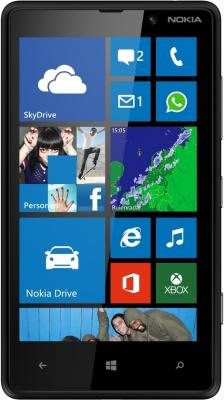 Смартфон Nokia Lumia 820 Black - вид спереди