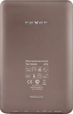 Электронная книга Texet TB-780HD (Bronze) - вид сзади