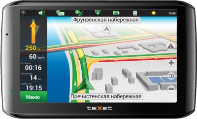 GPS навигатор Texet TN-610 Voice HD (Black) - вид спереди