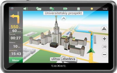 GPS навигатор Texet TN-515DVR - вид спереди