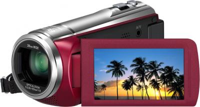 Видеокамера Panasonic HC-V510EE-R - общий вид, поворотный дисплей