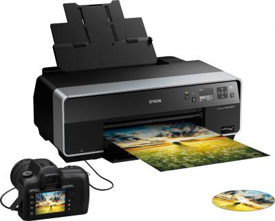 Принтер Epson Stylus Photo R3000 - общий вид (прямая печать и печать на CD)
