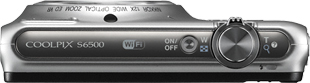 Компактный фотоаппарат Nikon Coolpix S6500 Silver - вид сверху