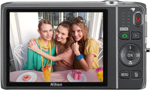 Компактный фотоаппарат Nikon Coolpix S6500 Silver - вид сзади