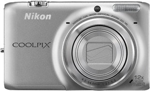 Компактный фотоаппарат Nikon Coolpix S6500 Silver - вид спереди