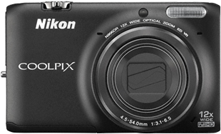 Компактный фотоаппарат Nikon Coolpix S6500 Black - вид спереди