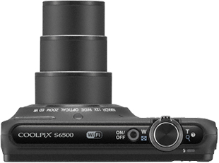 Компактный фотоаппарат Nikon Coolpix S6500 Black - вид сверху