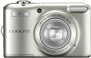 Компактный фотоаппарат Nikon Coolpix L28 Silver - вид спереди