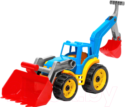 Погрузчик игрушечный ТехноК Трактор с двумя ковшами 3671 (синий)