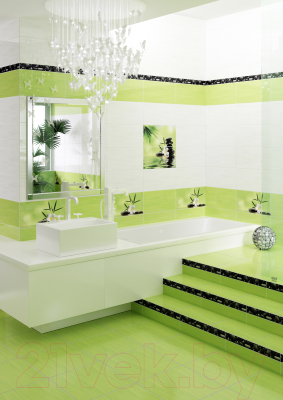 Декоративная плитка Beryoza Ceramica Ливадия салатный (500x250)