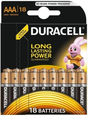Комплект батареек Duracell Basic LR03 (18шт)