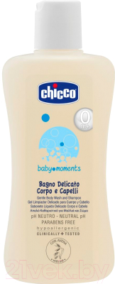 Шампунь детский Chicco Baby Moments детский без слез с овсом (200мл)