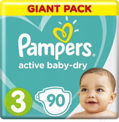 Подгузники детские Pampers Active Baby-Dry 3 Midi (90шт)