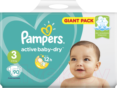 Подгузники детские Pampers Active Baby-Dry 3 Midi (90шт)