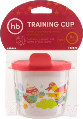 Кружка детская Happy Baby Training Cup 15010 (красный, с крышкой)