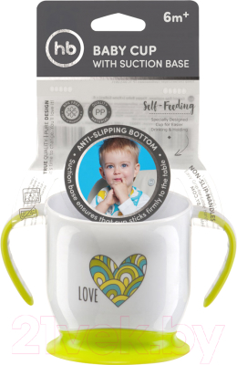 Кружка детская Happy Baby Baby Cup With Suction Base 15022 (лайм, на присоске)
