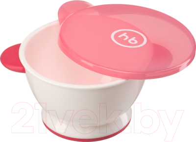 Тарелка для кормления Happy Baby Small Bowl 15024 (красный, с крышкой)