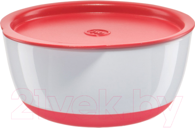 Набор посуды для кормления Happy Baby 15025 (красный, с крышкой)