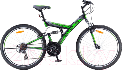 Велосипед STELS Focus V 18 sp V020 26" 2017 (18, черный/зеленый)