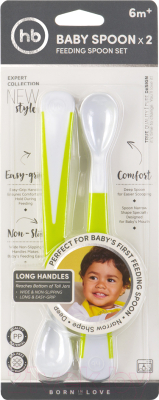 Набор столовых приборов для кормления Happy Baby Baby Spoon 15023 (лайм)