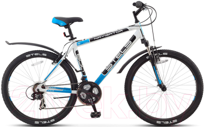 Велосипед STELS Navigator 600 V V010 26" 2017 (19, белый/черный/синий)