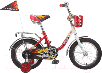 Детский велосипед с ручкой Forward Racing Boy 2015 (12, белый/красный)
