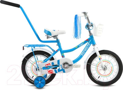 Детский велосипед с ручкой Forward Funky Girl 2017 (14, голубой)