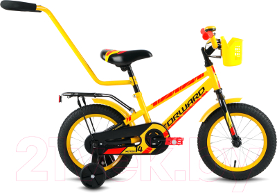 Детский велосипед с ручкой Forward Meteor 2016 (14, желтый/черный)