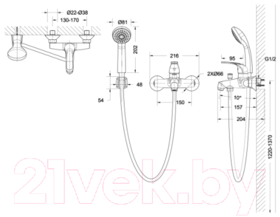 Смеситель Bravat Simple F6135193CP-B