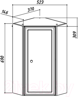 Шкаф для ванной Belux Адажио ШУ38 (белый, правый)