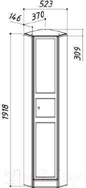 Шкаф-пенал для ванной Belux Адажио ПУ38 (белый, правый)