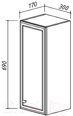 Шкаф-полупенал для ванной Belux Адажио Ш30 (белый, левый)