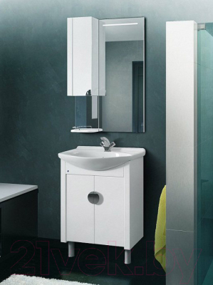 Шкаф с зеркалом для ванной Belux Анталия В60Ш (белый, левый)