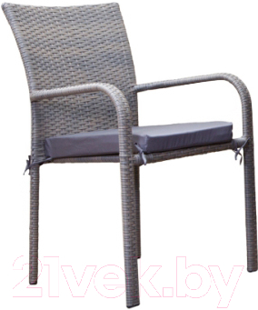 Кресло садовое Седия Montenegro с серой подушкой 60мм (алюминий/серый)