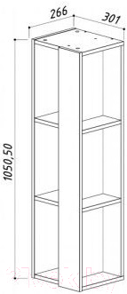 Шкаф-полупенал для ванной Belux Бали ПН30 (104, левый)