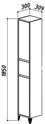 Шкаф-пенал для ванной Belux Лира П35-01К (61, левый)