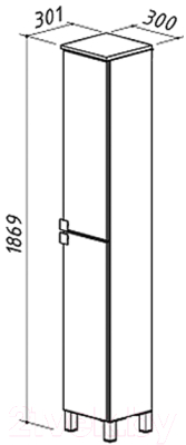 Шкаф-пенал для ванной Belux Импульс П30-01 (44, левый)