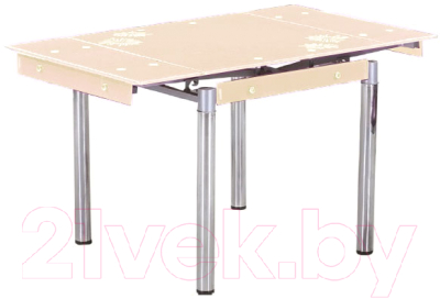 Обеденный стол Седия Karlota 16 (хром/кремовый, с рисунком)