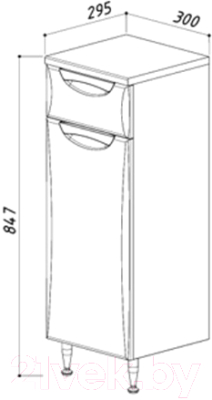 Шкаф-полупенал для ванной Belux Сонет-Сити Н30-01 (левый)