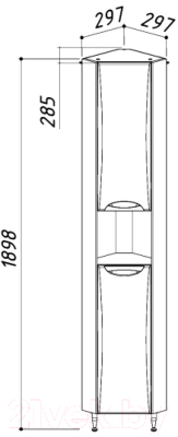 Шкаф-пенал для ванной Belux Сонет-Сити ПУ26 (левый)