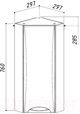 Шкаф-полупенал для ванной Belux Сонет-Сити ШУ26 (левый)