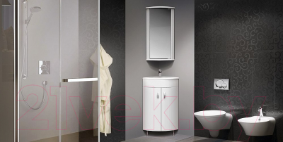 Шкаф с зеркалом для ванной Belux Микро ВУШ38 (левый)