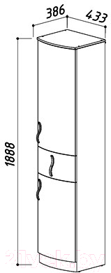 Шкаф-пенал для ванной Belux Орсе П45-01 (белый, левый)