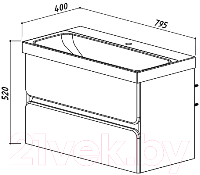 Изображение товара Тумба под умывальник Belux Париж НП80-02
