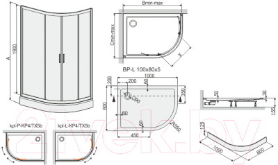 Душевой уголок Sanplast Kpl-P-KP4/TX5b-90x120-S sbW0