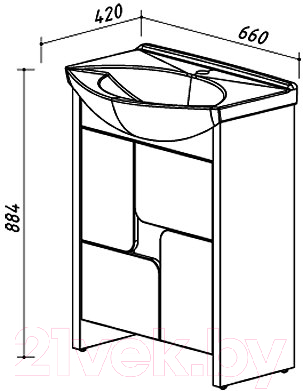 Тумба под умывальник Belux Сена Н65-01