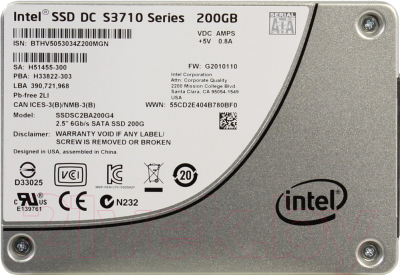 SSD диск Intel DC S3710 200GB (SSDSC2BA200G401) - вид сзади