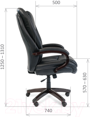 Кресло офисное Chairman 408 (кожа, коричневый)